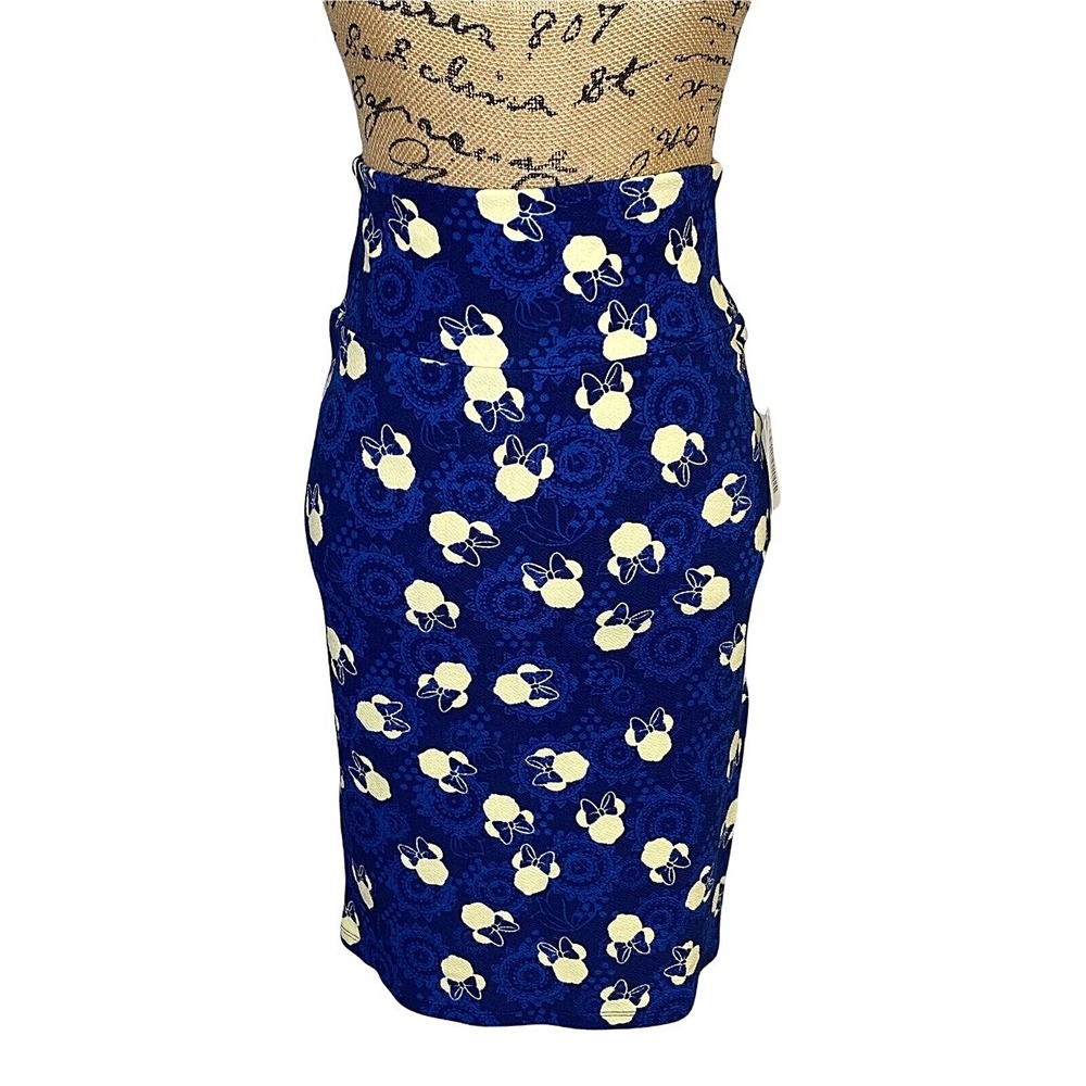 LuLaRoe Disney Cassie Skirt Size XS Blue‎ Minnie Mouse Stretch (1052)